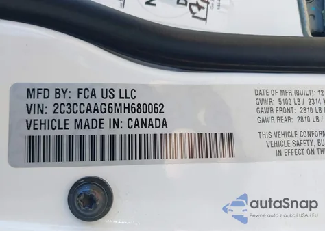 2021 Chrysler 300 Touring L from USA, damaged, VIN 2C3CCAAG6MH680062